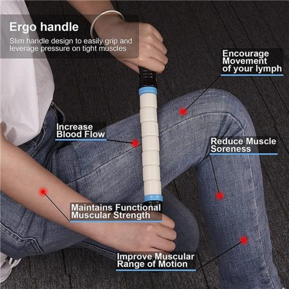 Premium Muscle Roller The Ultimate Massage Roller Stick 17 Inches - White - Picture 4 of 6